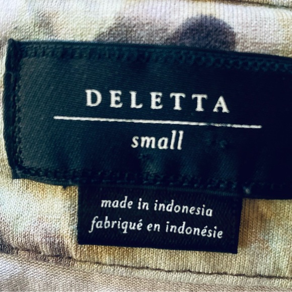 Women’s Small Blouse Deletta Multicolored Cinched Shoulder & Hip Asymmetrical - Picture 11 of 12